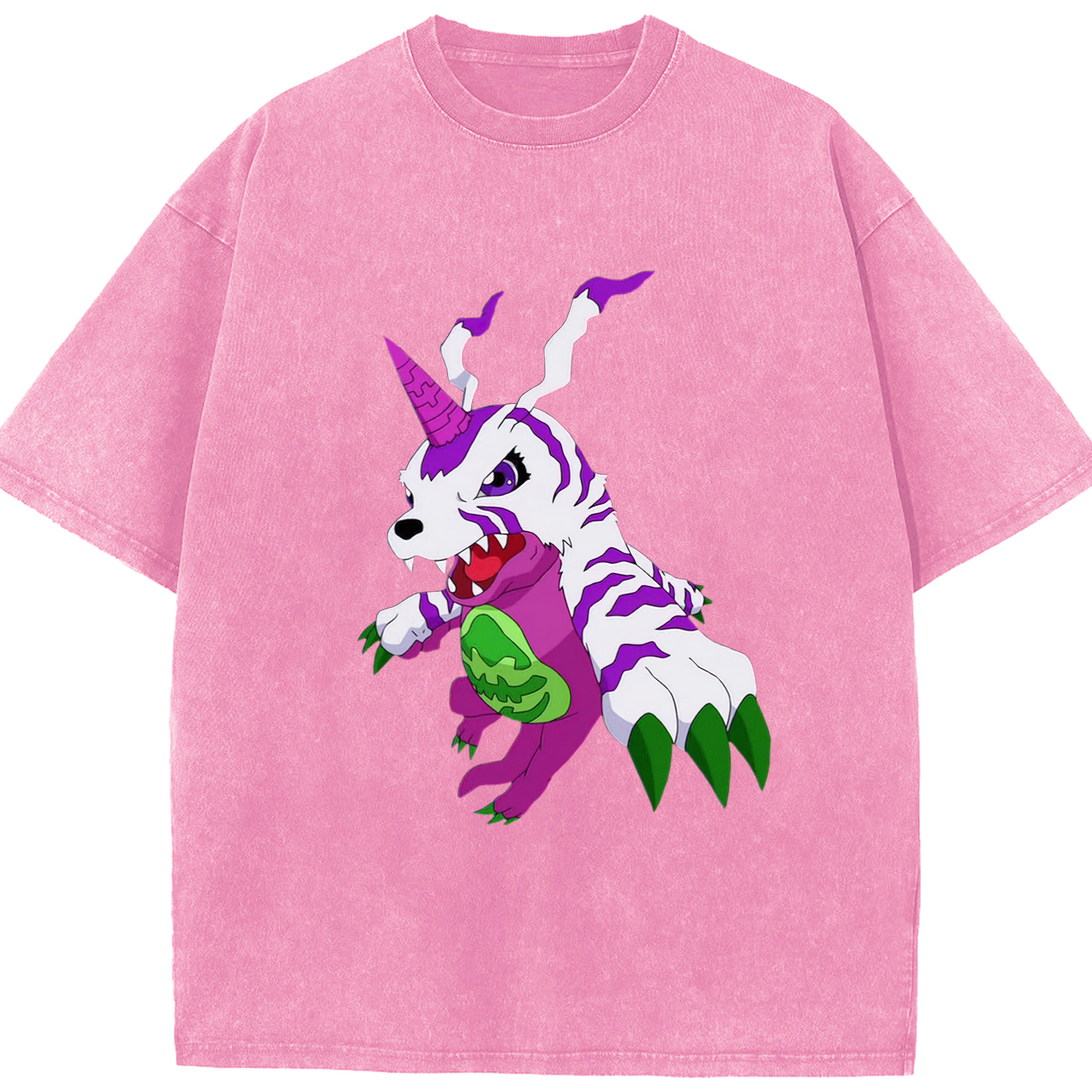 （画像用） Digimon デジタルモンスター/デジモン 綿100% ヴィンテージ風 半袖Tシャツ（フロントプリント）